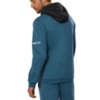 Sweat Jacket Erkek Kapüşonlu Sweatshirt Mavi/Siyah - Thumbnail